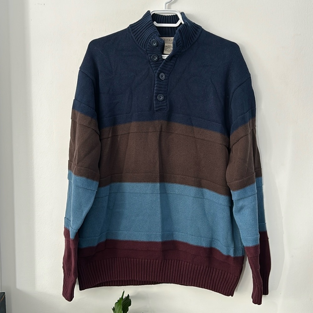 Retreat Luxury Designer blue brown purple Cotton Blend Knit sweater Men